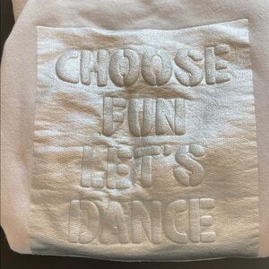 GIRLS 11-12 offWhite Sweatshirt with Embossed Text